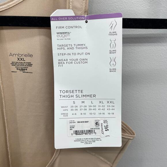 Ambrielle Torsette Thigh Slimmer in Nude Slimming Shapewear Undergarment - Picture 7 of 7